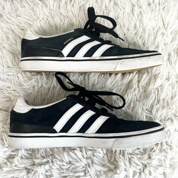 Adidas Busenitz Skate Shoe Black and White Striped Sneakers Size 8 - Picture 9 of 14